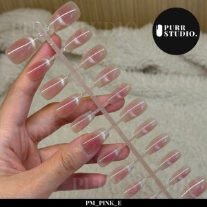 เล็บปลอมสีชมพูนู้ดลูกแก้ว Pink Medium แบบสำเร็จรูป ให้ลุคเรียบหรู สุภาพ ติดเองง่าย เหมาะกับทุกโอกาส