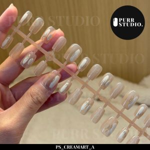 เล็บปลอมลายครีมอาร์ต Creamart จาก Purr Studio เล็บปลอมสำเร็จรูป ติดง่าย พร้อมใช้งาน